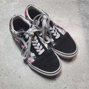 Vans of the wall floral shoes